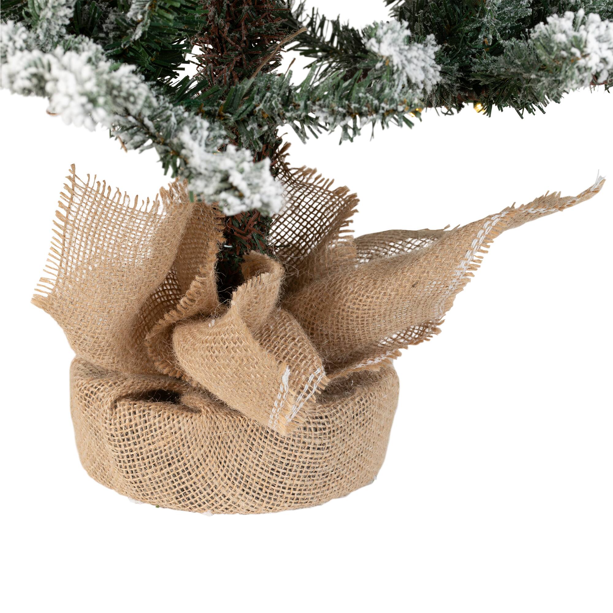 3ft. Pre-Lit Real Touch™ Tamarack Pine Artificial Christmas Tree in Burlap, Warm White LED Lights